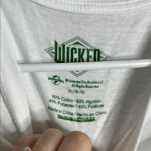 Universal Wicked White Tee with Green Graphic - Picture 2 of 3